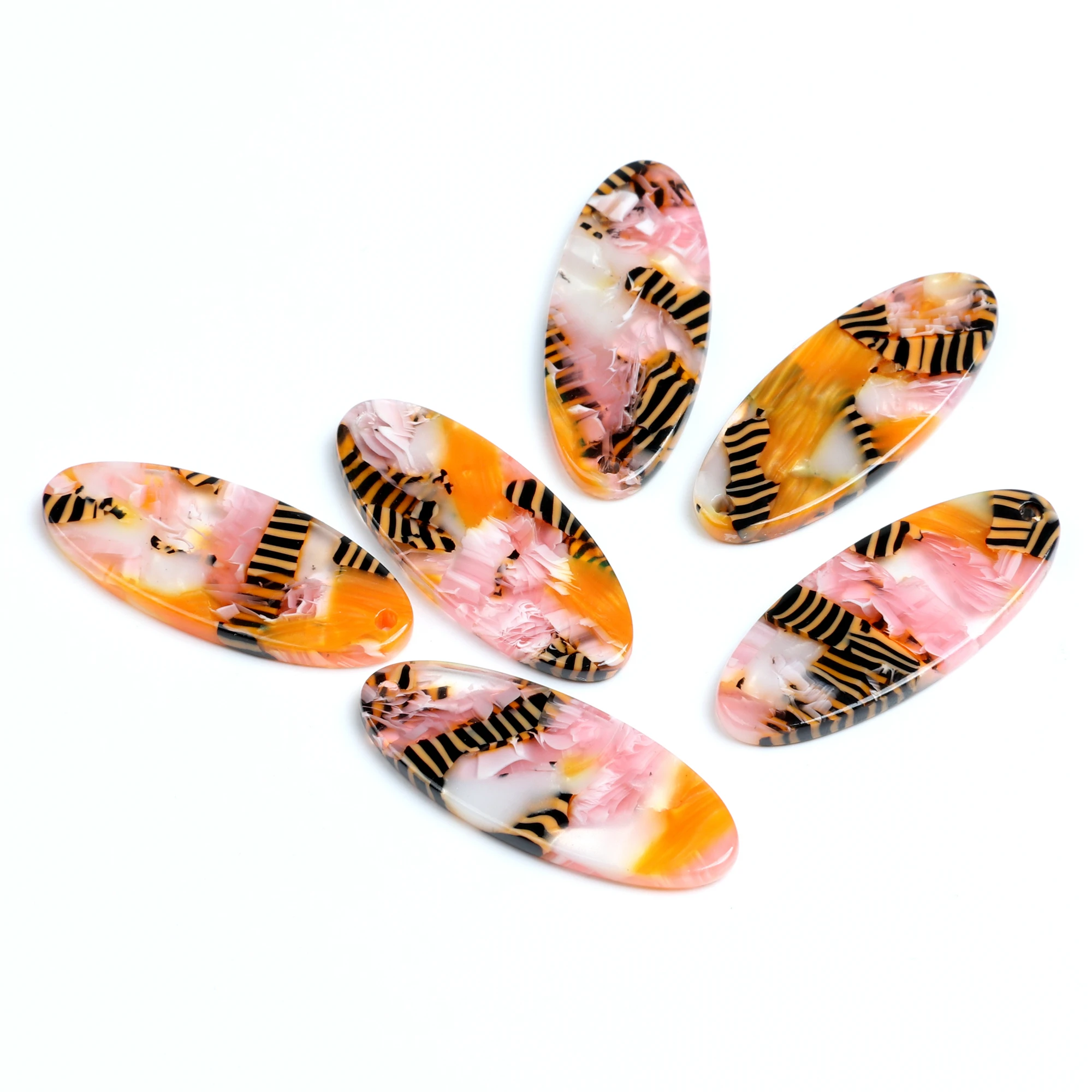 Tortoise Shell Earring Charms,Acetate Acrylic  Oval Shaped Pendant,Earrings Parts,Earring Findings,12.5x31mm,ACE237