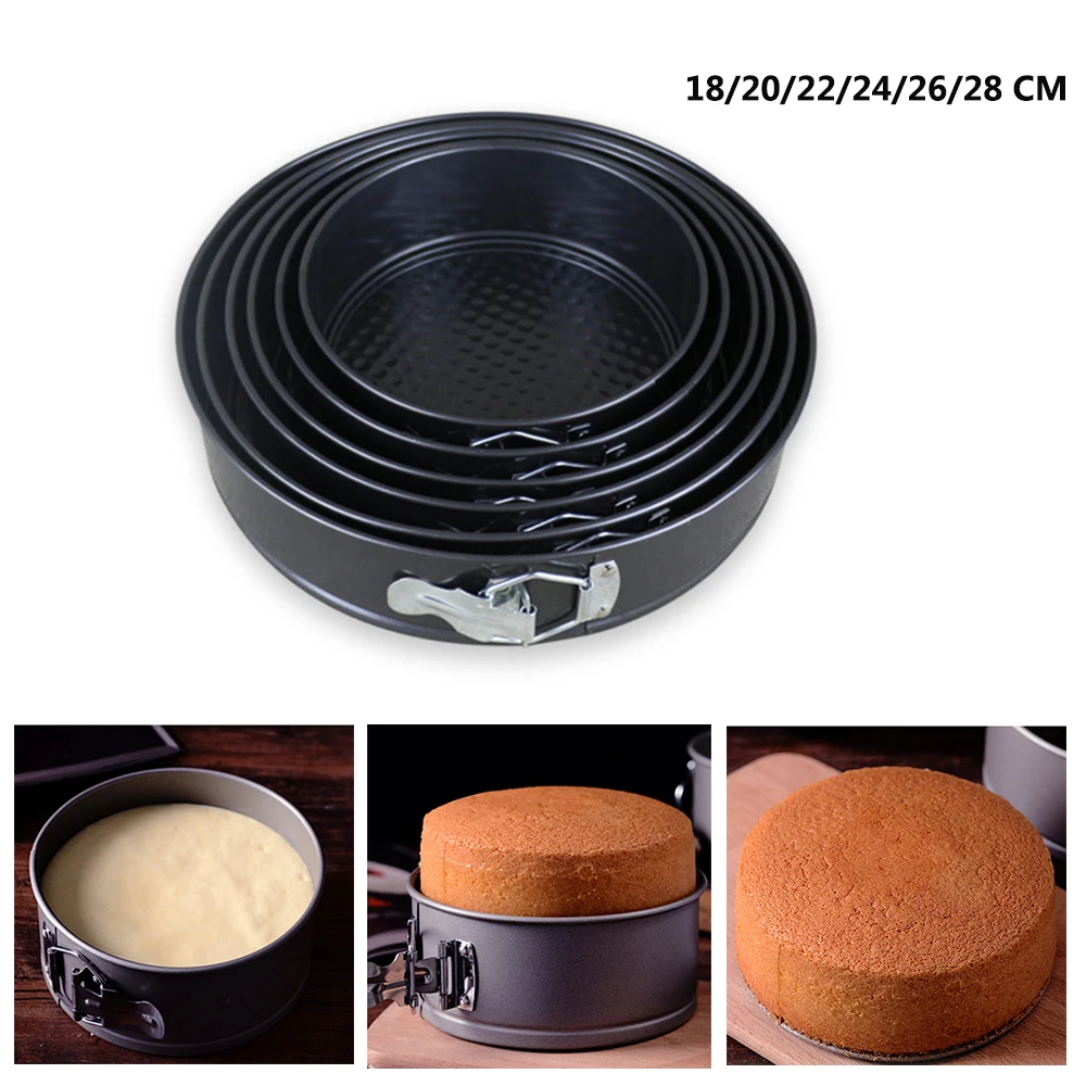 18/20/24/26/28 CM Pan Carbon Steel Baking Mold Bakeware Non Stick Spring Form Round Cake Baking Pan Cake Tool Kitchen Gadget