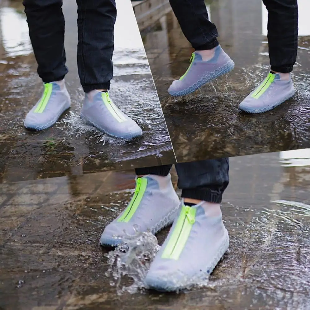 Reusable Silicone Waterproof Shoe Covers Silicone Shoe Covers with Zipper  Silicone Shoe Protectors for Kids Men Women