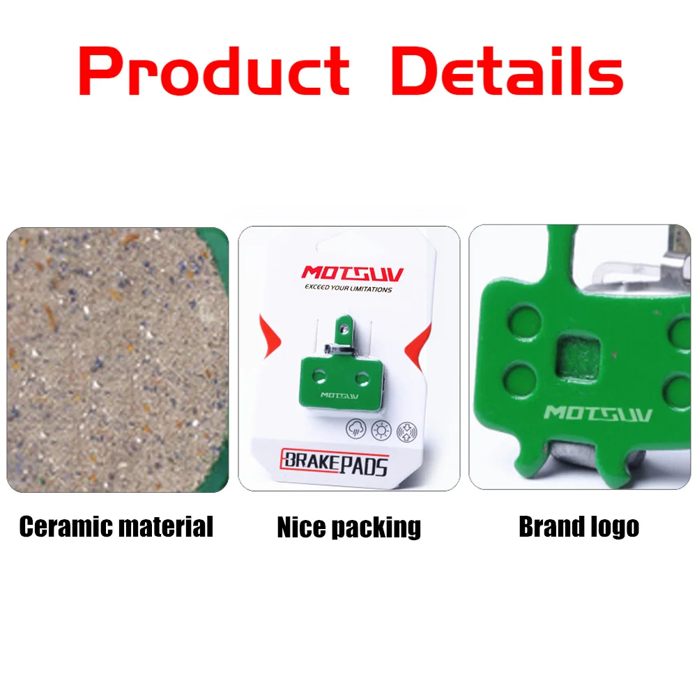 MOTSUV 4 Pairs Bicycle Ceramics Disc Brake Pads for MTB Hydraulic Disc Brake SHIMAN0 SRAM AVID HAYES Magura Formula Bicycle Pads