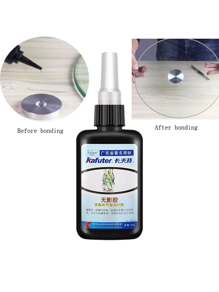 

50ml Kafuter UV Glue UV Curing Adhesive K-300 Transparent Crystal and Glass Adhesive with Glass Repair Waloc Glue