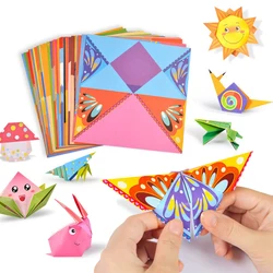 Zestaw dla dzieci Origami 3D Cartoon zwierząt Origami Book dwustronne papiery Origami dla początkujących szkoła lekcje rzemiosła dzieci DIY zabawki