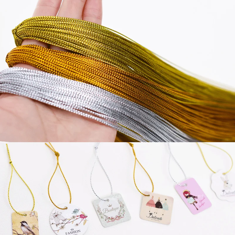 

Natural Burlap Jute Twine Silver Gold String Cord DIY Metallic Gift Packing Tag Lanyard Card Rope for Gift Hang Tag Making Label