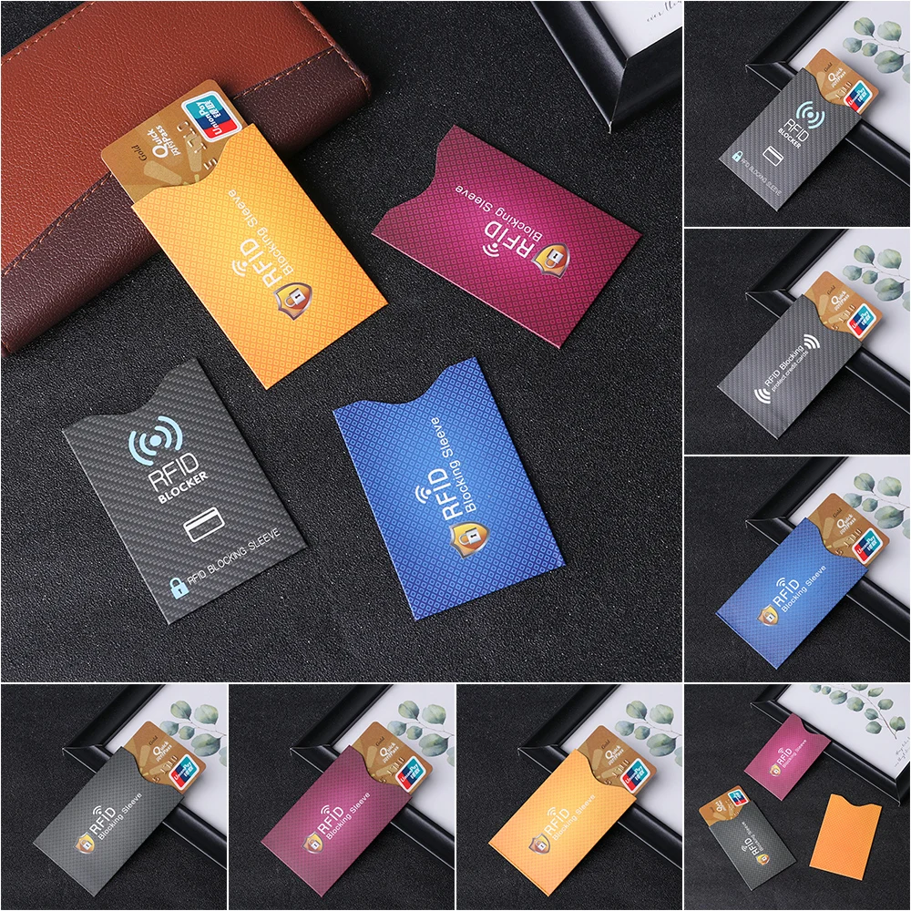 5PCS New Anti RFID Wallet Blocking Reader Lock Bank Card Holder Sleeve Skin Case Covers Protection Bank Card Credit Card Case