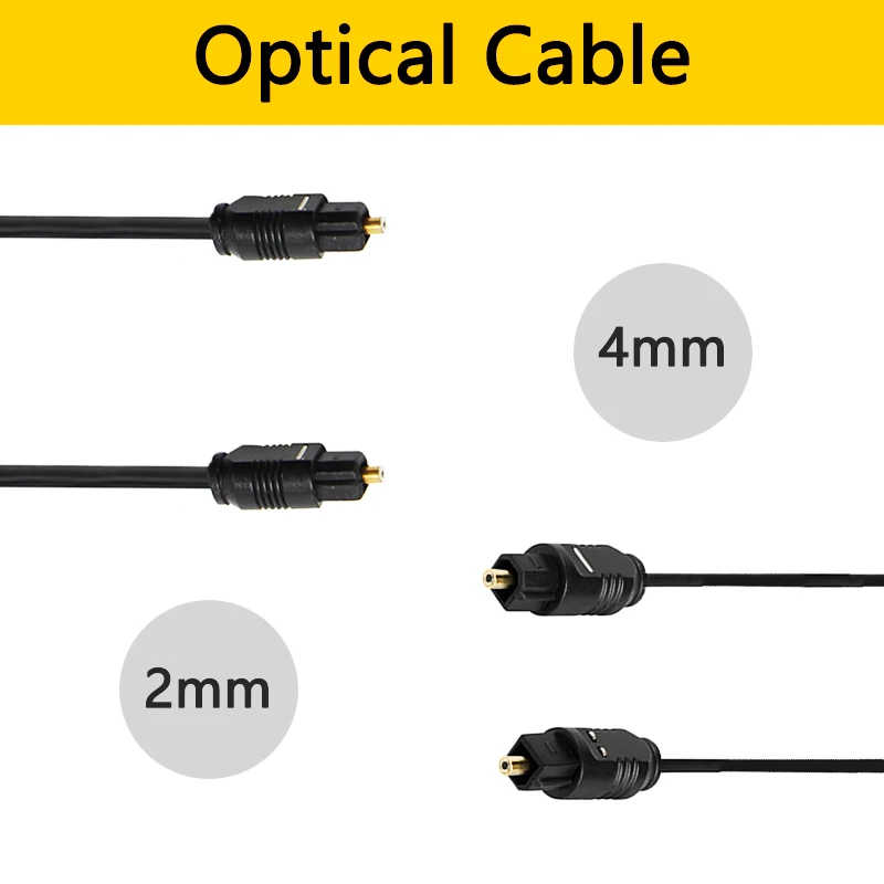 Digital Optical Audio Cable Toslink SPDIF Coaxial Cable 1m /2m for Amplifier Blu-ray Xbox 360 PS4 Soundbar Optical Cable