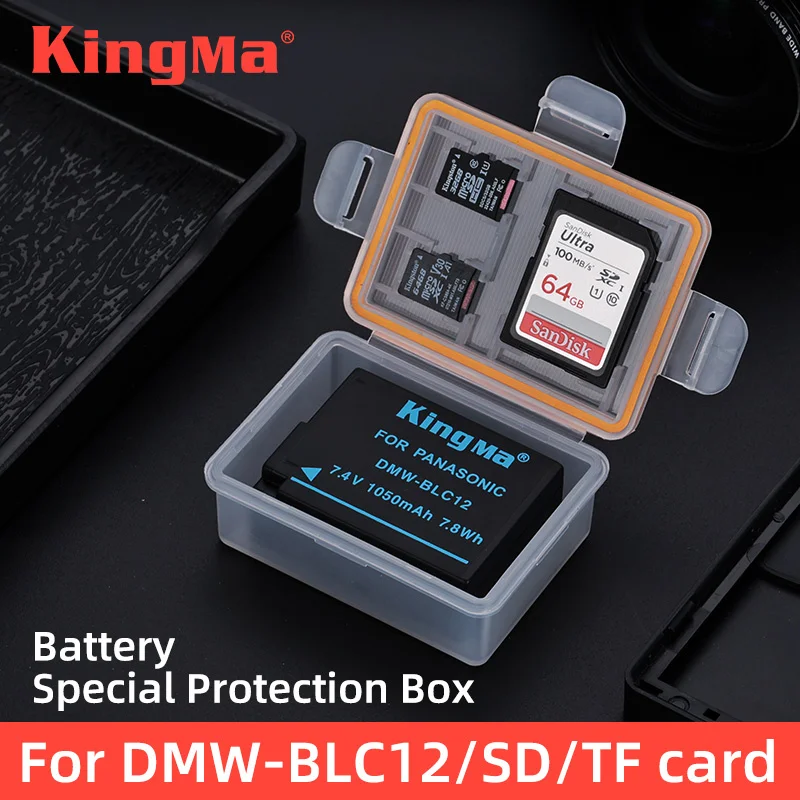 KingMa Plastic Battery Case  Battery Storage Holder Box For Panasonic DMW-BLC12 BatteryLumix DMC-G85G5 G6 G7 GX8 G80 GH2