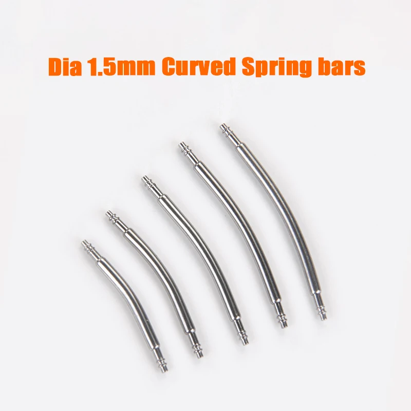 1.5mm Bent Spring Bars Curved Watch Strap Link Bars 12/14/16/18/20/22/24/26/28mm Watch Strap Bands Watch Bracelet Spring Bars