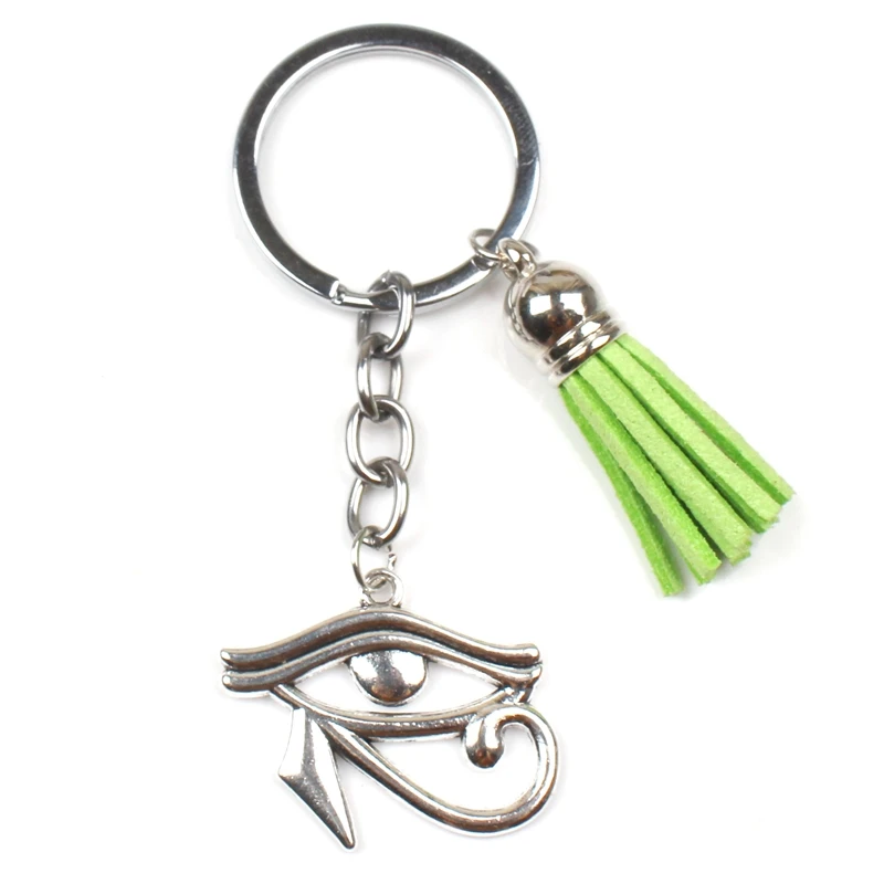 New Fashion 7 Color Tassel Contrast Color Retro Egyptian Eye Pendant Key Chain Man Woman Charm Bag Keychain Jewelry Gift