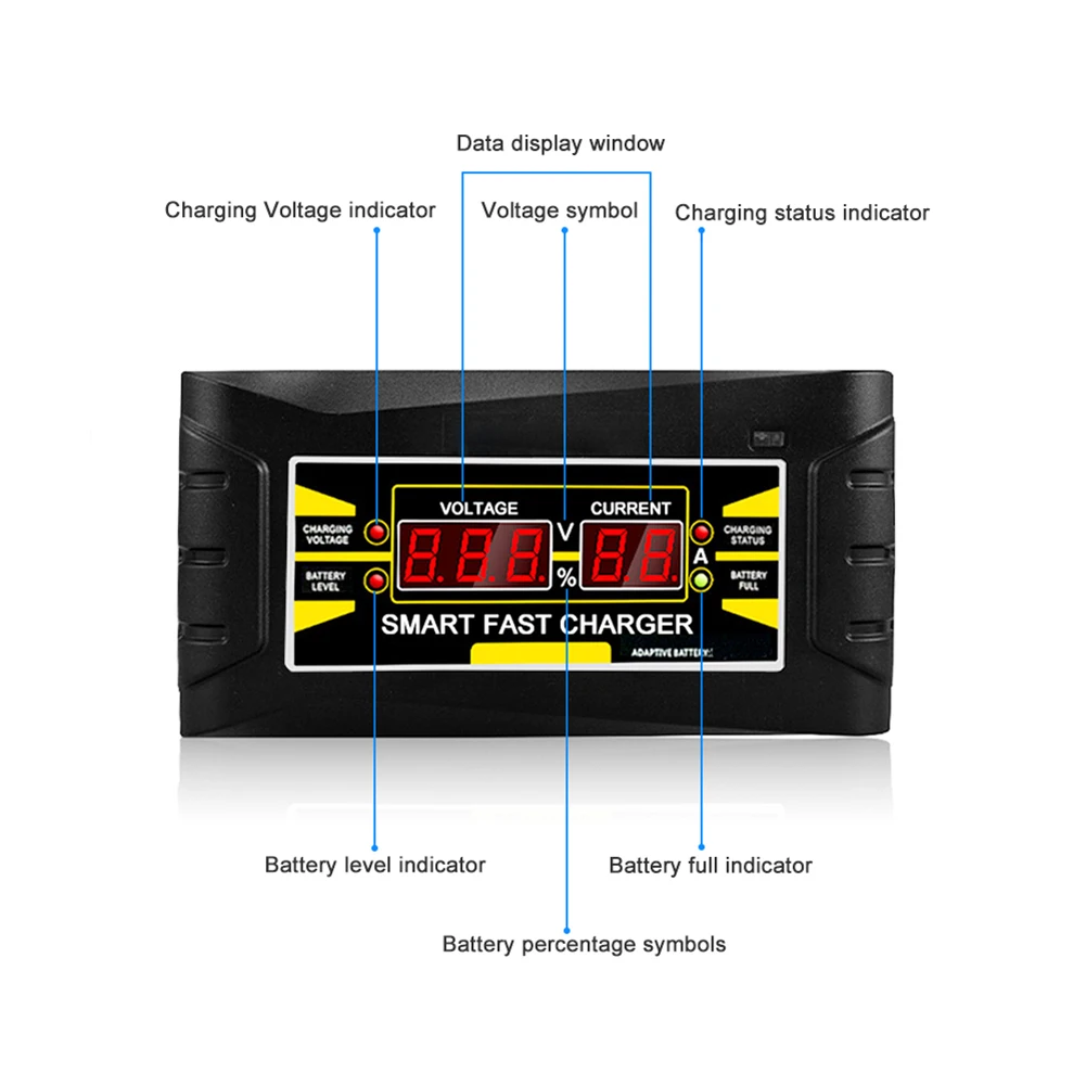 50% HOT SALES！！！Automatic Car Lead Acid Battery Charger 110V-220V to 12V 6A Smart Fast Charging