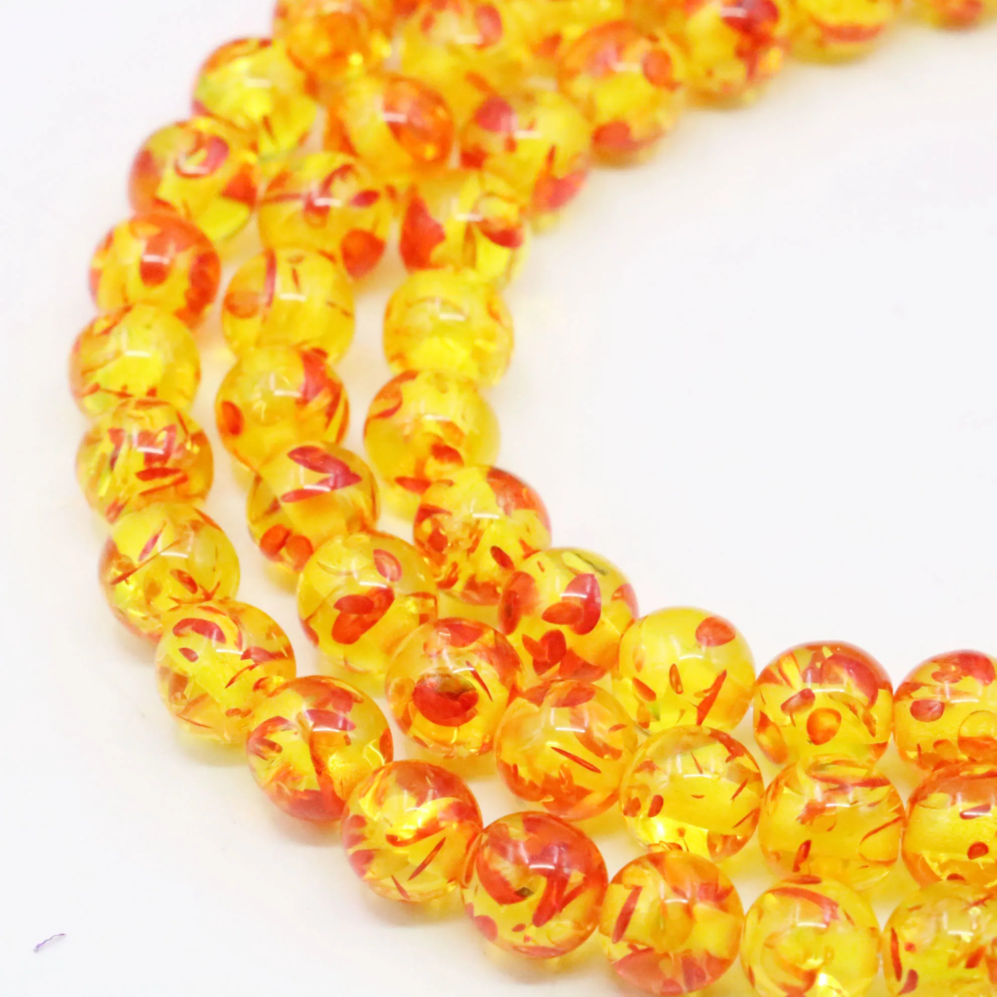 8mm Erythema Round Resin Imitation Beeswax Loose Beads Yellow Ambers Hand Made Jewelry Making Design DIY Accessory Parts