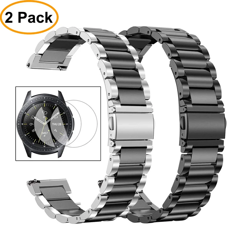 huawei watch gt strap for samsung galaxy watch 46mm 42mm S3 Frontier active band stainless steel bracelet watchband+film+tool