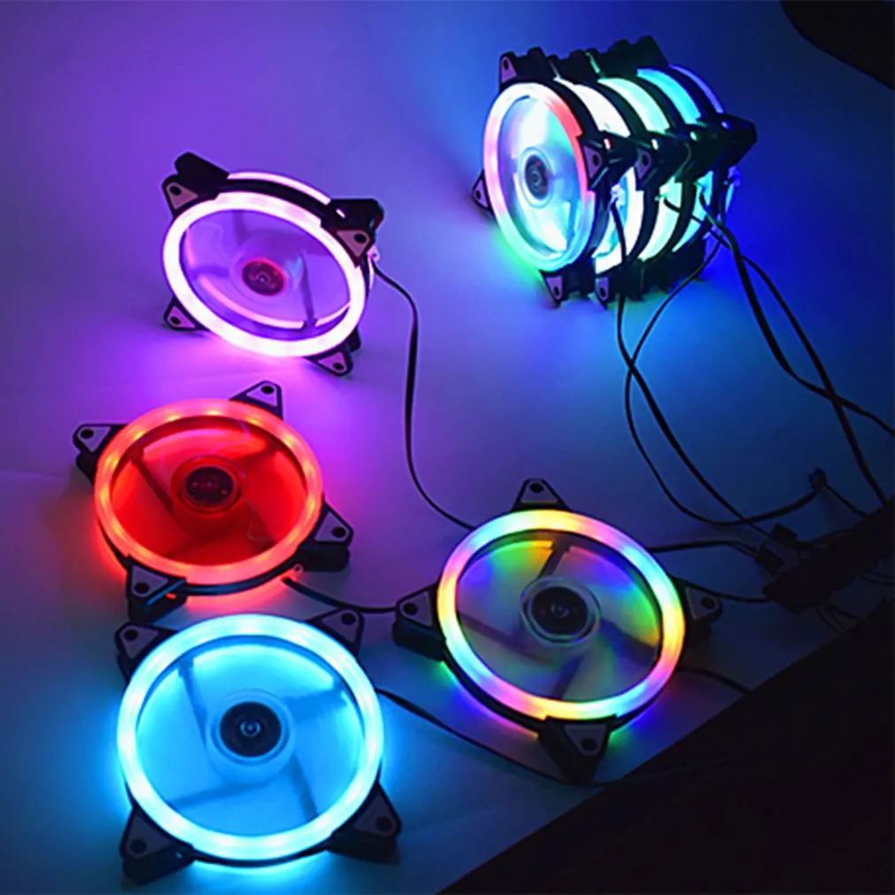 120mm 4pin Rgb Fall Fan Kühlung FansColorful Blau Rot Weiße Flüssigkeit Lager LED Computer Lüfter Kühler Koelventilator