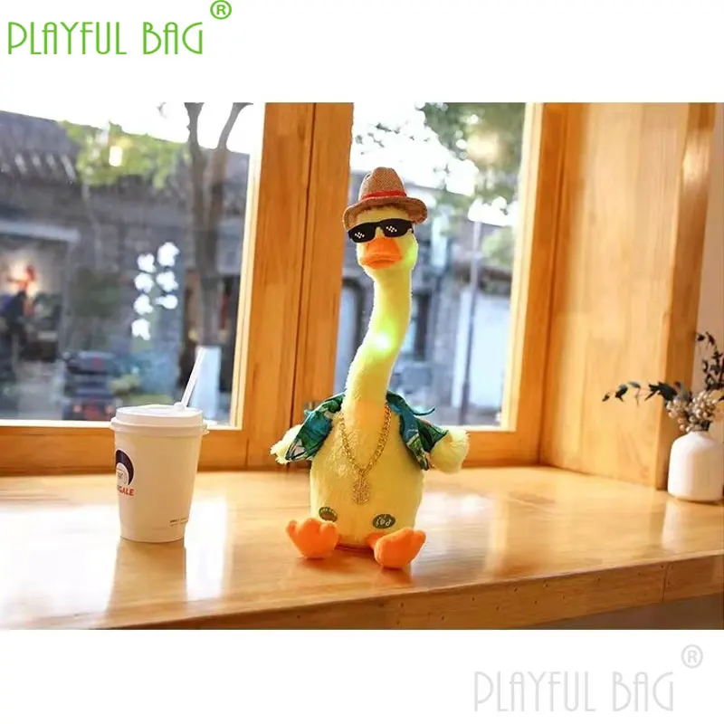 Juguetes interactivos para levantar el cuello, cantar y bailar, grabar la lengua, aprender, pato amarillo, muñeco, regalo para el Día de los niños, vd58