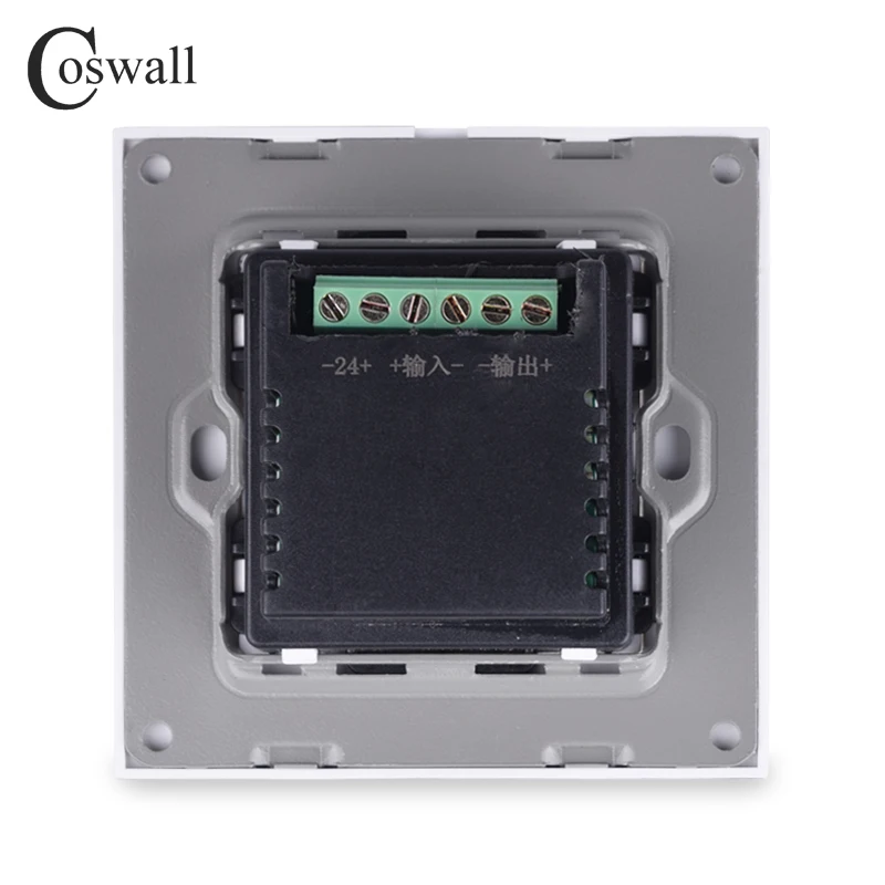 COSWALL 5 Gears Volume Adjustment Wall Tuning Switch With Fire Control Crystal Glass Panel C1 Series Black White Gold