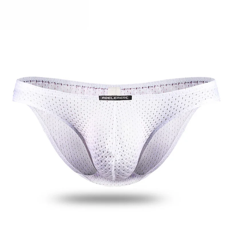 Men Tight Transparent Underwear Briefs Mesh Hole Breathable Thin Triangle Shorts Comfortable Soft Quick Dry Briefs