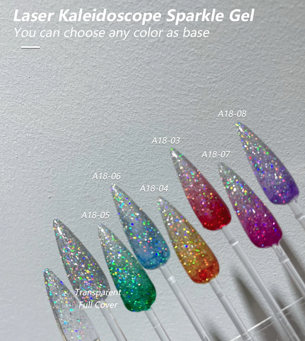 Vendeeni 6 Stück/Set Laser-Glitzer-Gel-Nagellack UV LED Soak-Off Gel-Lack Super-Flash-Gel-Lack Kann mit Jeder Grundfarbe Kombiniert Werden – Detail 3