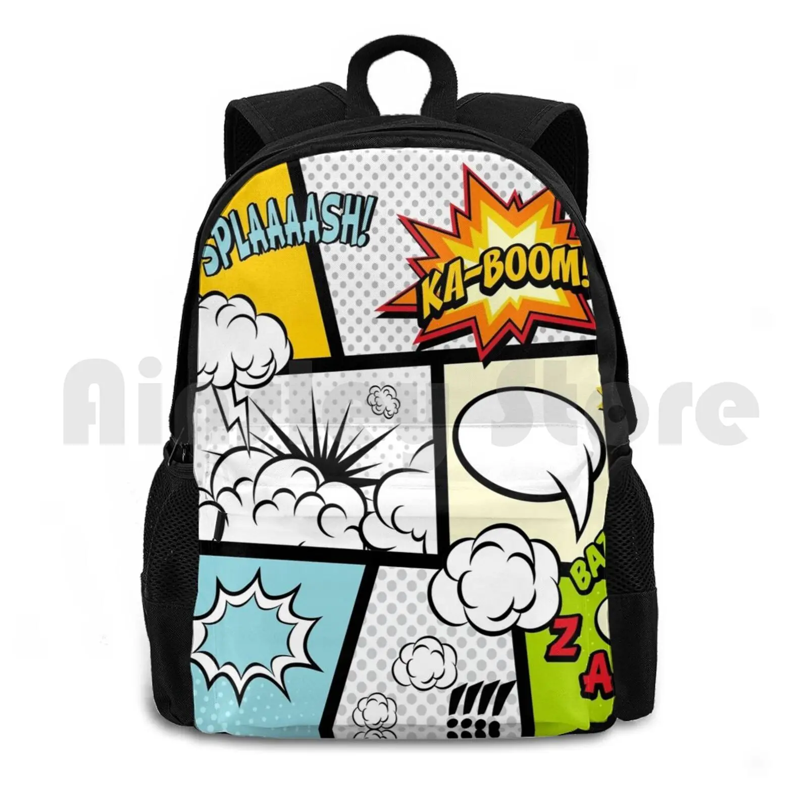 

Comic Book Exclamations Outdoor Hiking Backpack Riding Climbing Sports Bag Cute Stuff Fashion Kids Fashion Decorative Simple