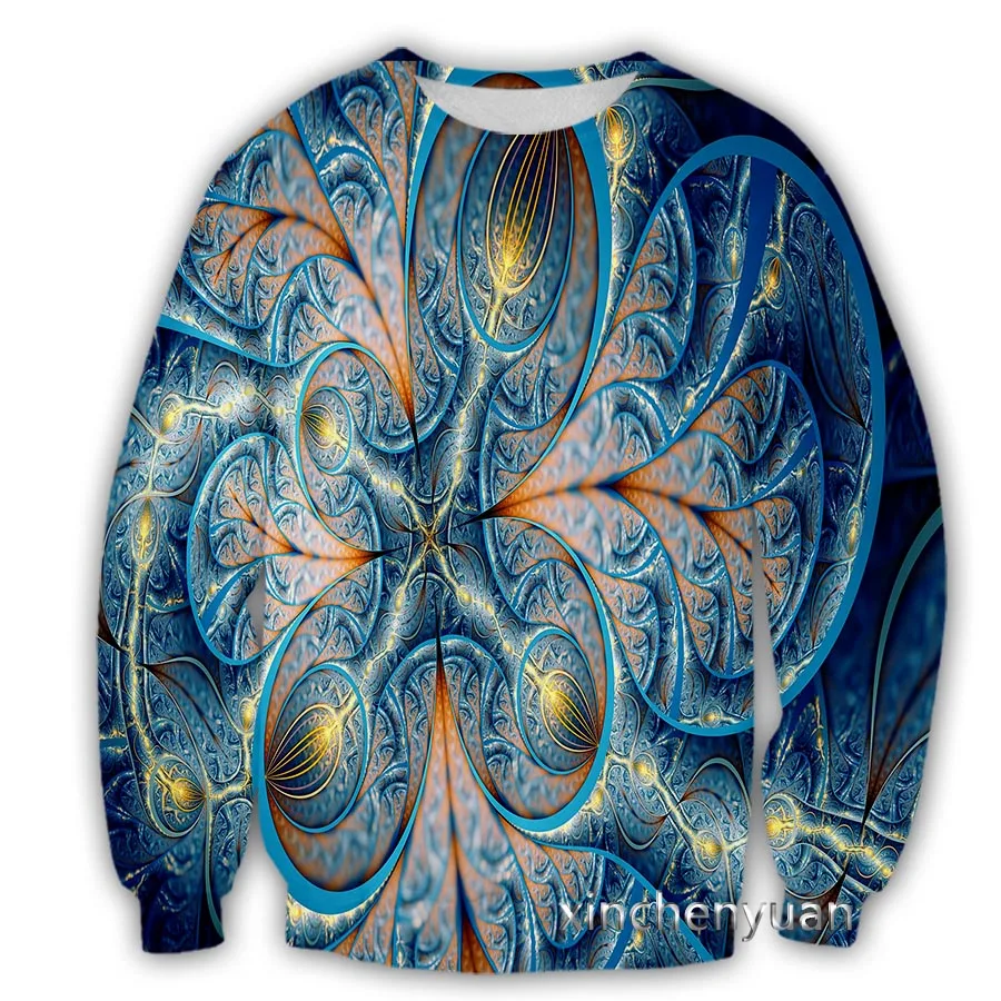 

xinchenyuan New Fashion Men/Women's Fractal Art 3D Printed Long Sleeve Clothing Casual Sport Streetwear Pullover S45