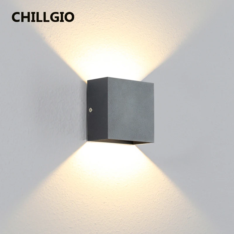 CHILLGIO Wall Lamps Outdoor Waterproof IP65 Internal Yard Bright Lighting Home Decoration External Indoor Led Aluminum Lights