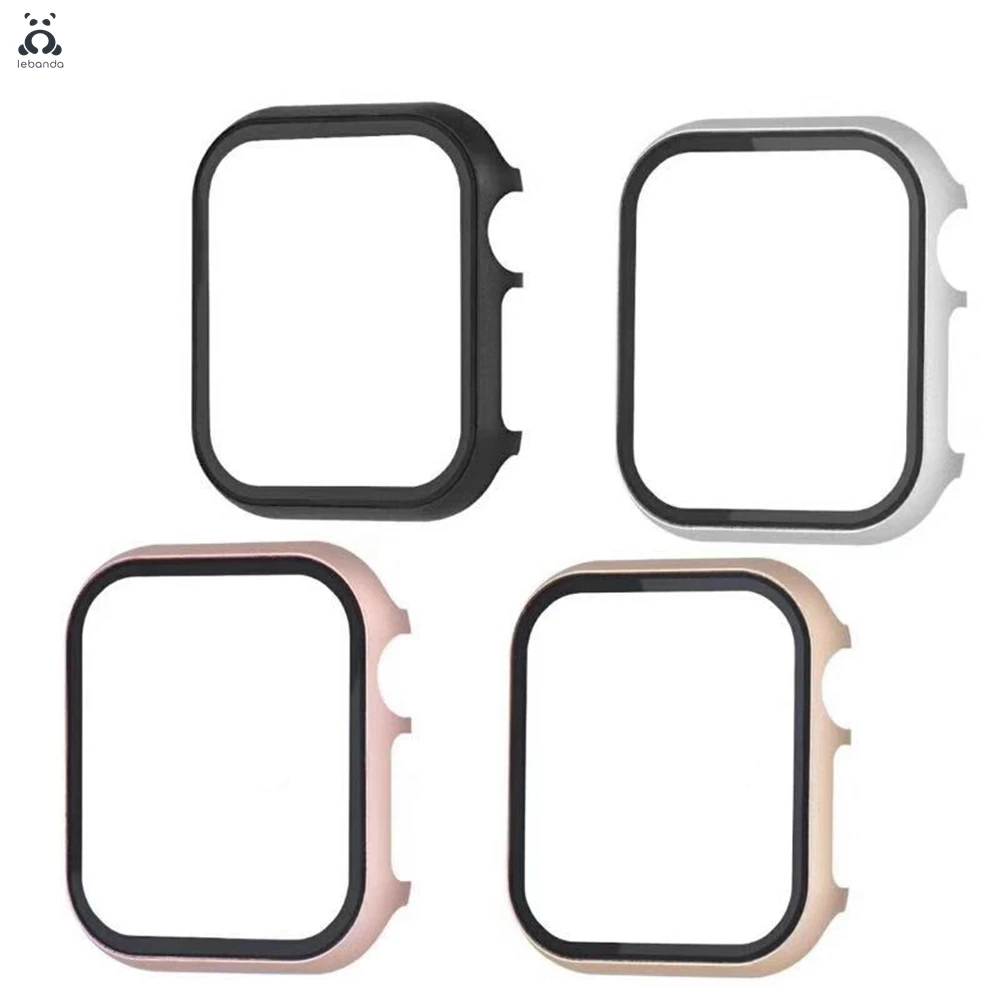 Lebanda Apple Watch Series Complete Protective Case 7 6 SE 5 4 3 2 Ultra-thin metal hard frame aluminum cover tempered film case