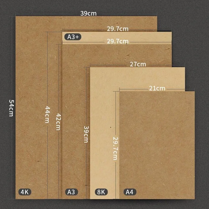 A4 A3 kraft paper cardboard color lead sketch painting art printing paper binding cover handmade wrapping paper