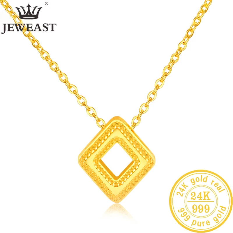 

JLZB 24K Pure Gold Necklace Real AU 999 Solid Gold Chain Beautiful Upscale Trendy Classic Party Fine Jewelry Hot Sell New 2023