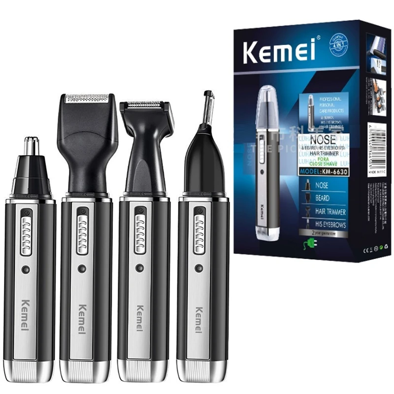 Kemei nose ear shaving rechargeable electric all in one hair trimmer for men grooming kit beard trimer facial eyebrow trimmer