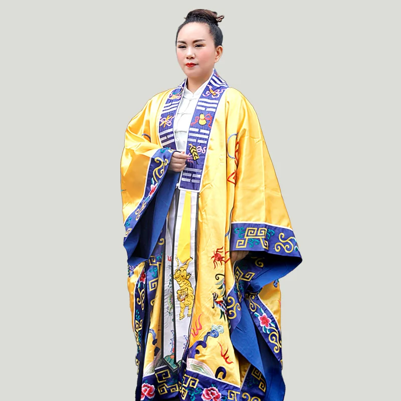 Wu Dang Taoist Bagua Sutra Clothing mage drama robe Cotton silk embroidery role-playing costume Taoist Gown robe Spring Autumn