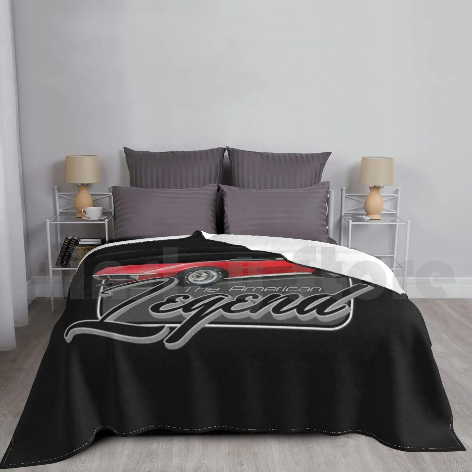 American Legend Stingray Red Blanket For Sofa Bed Travel American Legend Stingray Corvette Red Classic Muscle