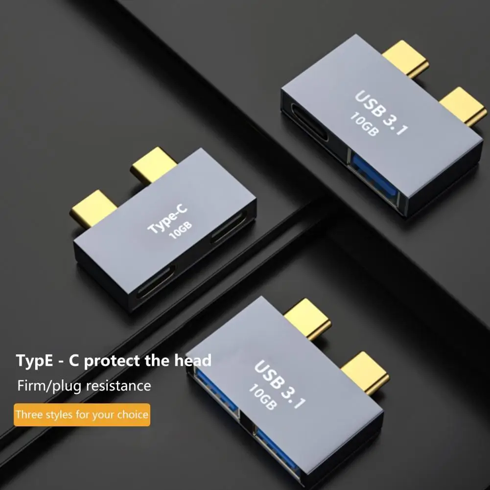 Adapter ładowania 100W stop aluminium Dual type-c męski na żeński przedłużacz ładowania dla MacBook Pro/Air type-c Adapter