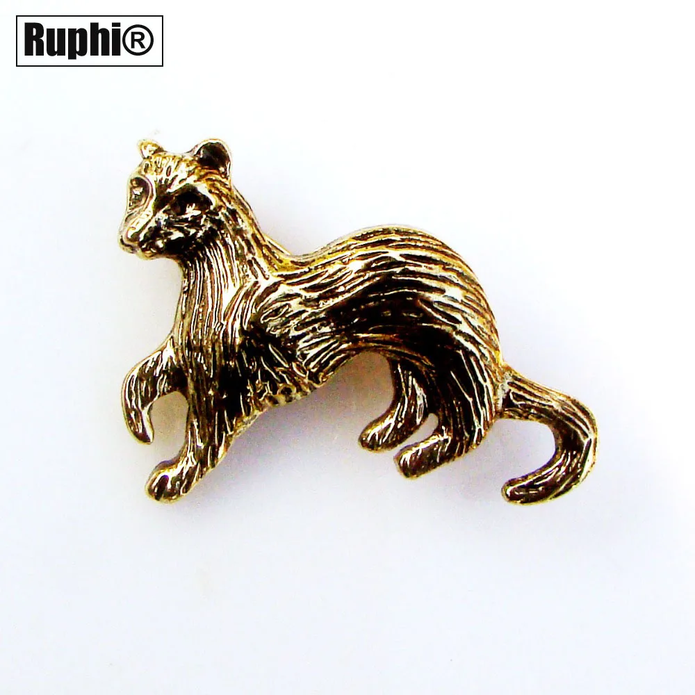 Metal Skunks Pin Brooch Cute Ferret Vivid Animal Weasel Charm Badge Pin Fashion Ornament Jewelry Accessories 1pc x New