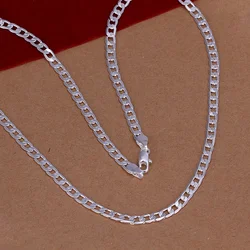 16-30inch Silver color exquisite noble luxury gorgeous charm fashion  charm 4MM chain women men necklace Silver jewelry N132