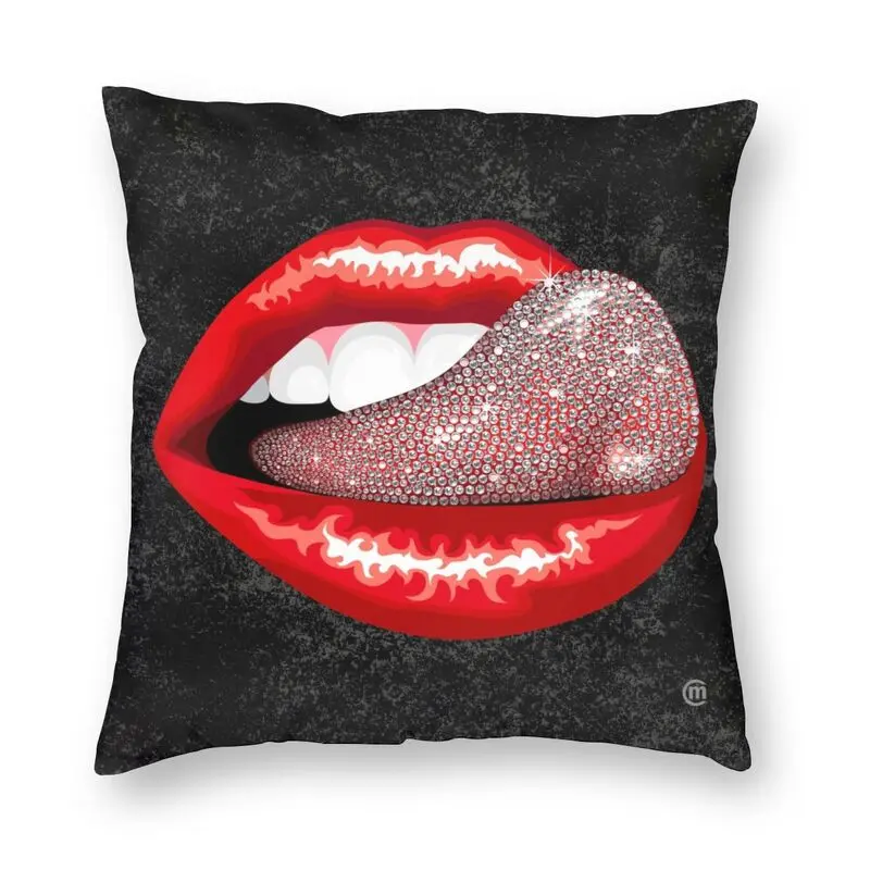 Precious Tongue Sexy Lips Cushion Cover 45x45cm Home Decor Print Throw Pillow for Sofa Double Side