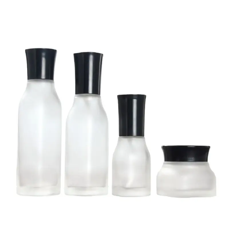 Small Spray Bottle Empty  Cosmetic Packaging Container Square Shape Emulsion Scrub Glass Toner Press Refillable Bottle