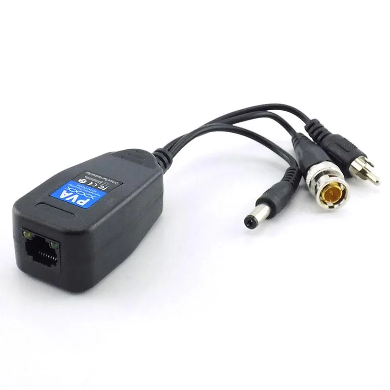 1 Pairs 3 في 1 السلبي السلطة فيديو Balun ذكر BNC موصلات تحويل العرض السلبي جهاز الإرسال والاستقبال ل CCTV HD كاميرا DVR L19