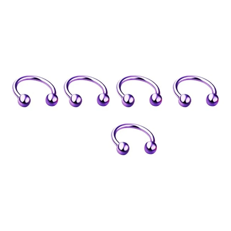 5pc 16G Nose Hoop Rings Stainless Steel Nose Horseshoe Hoop Rings Eyebrow Lip Ear Tragus Septum Piercing Jewelry Hanger Retainer