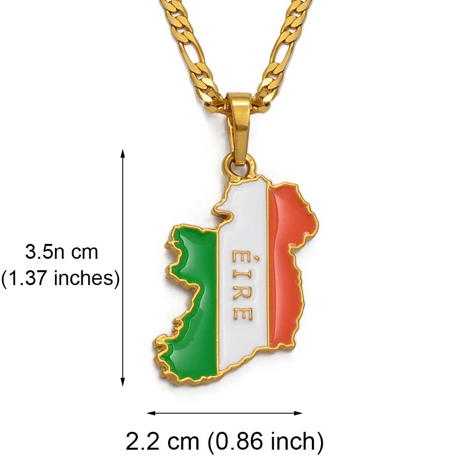 Anniyo Ireland Pendant & Necklaces for Women/Men Gold Color Charm Jewelry #113906