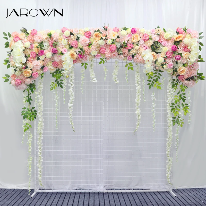 

Artificial Fake Flowers Rose Hydrangea Wisteria Flower Row Wedding Arch Decoration Home Party Background Decor Flores Customized