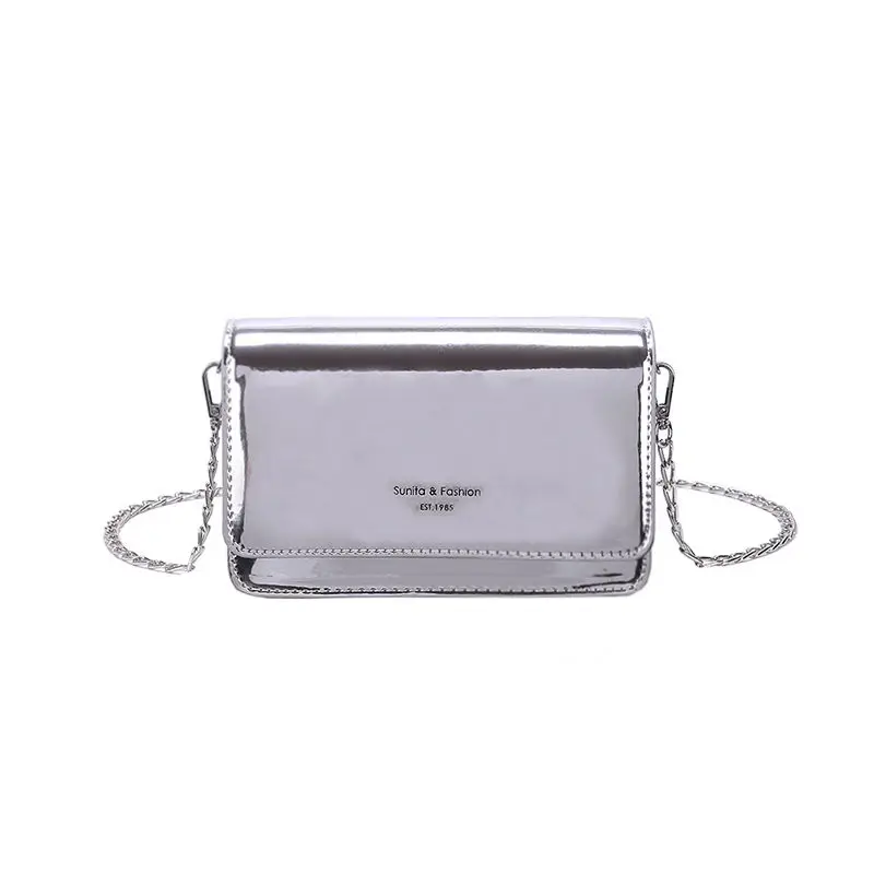 Women Laser Flap Bags Mirror Chain Shoulder Bag Summer Small Handbag Ladies Crossbody Bags Clutch Purse Handbag