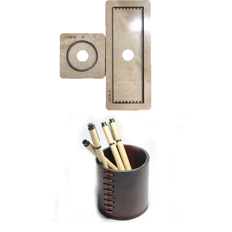 

2pcs/set Japan Steel Blade Die Cut DIY leather craft Pen Holder Case wooden die mould hand punch tool template 80x90mm