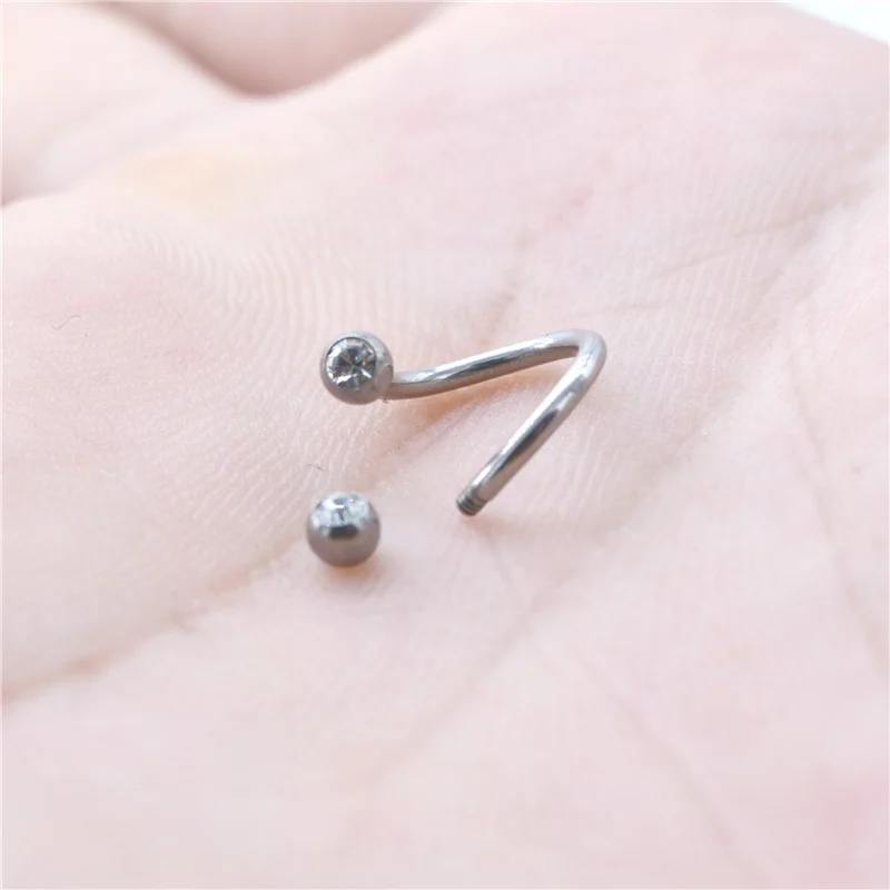 6-12mm 16G Titanium Ear Plug Spiral Barbell Cartilage Earring Body Twist Bar Helix Stud Lip Ring Women Men Jewelry Accessory