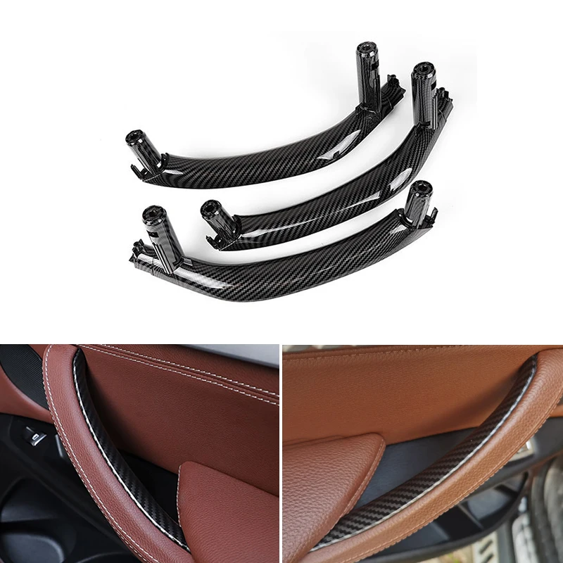 

3pcs Car Styling Carbon Texture Insert Door Guard Handle Pull Cover For BMW X5 F15 2014 2015 2016 2017 For X6 F16 2015 - 2018