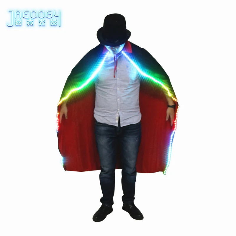 High-Quality Fluorescent LED Cape, Bar Night Show Performance Wind Clothes, Halloween Glowing Clothes