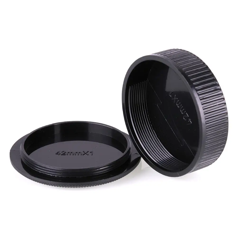 42mm Plastic Front&Rear Cap Cover for M42 Digital Camera Body and Lens Black 1× Rear Lens Cap + 1× Body Cap