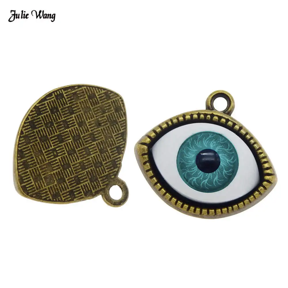 7pcs Demon Eyes 3D Evil Eye Pendant Alloy Charms For Women Necklace Bracelet Earrings Jewelry DIY Accessory