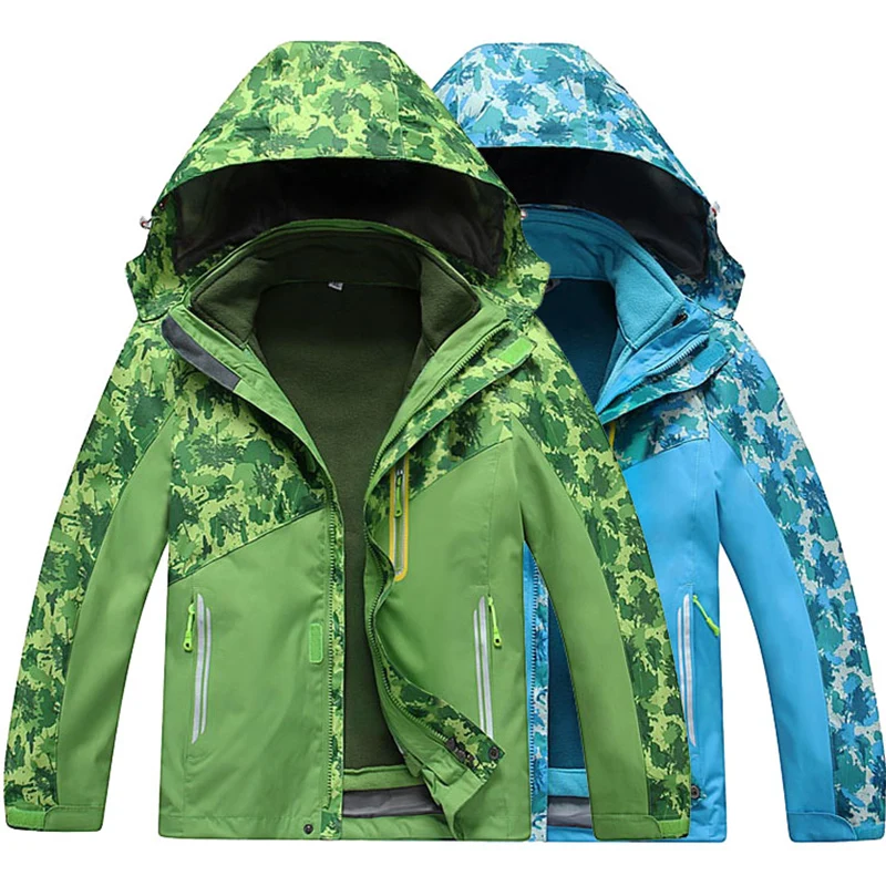 Fonoun Children Hiking Jackets Softshell Waterproof Breathable Scratch Resistant Winter Warm Keep FN1508