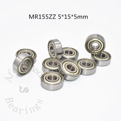 MR155ZZ 10Pieces 5*15*5(mm) Miniature Bearing chrome steel Metal Sealed