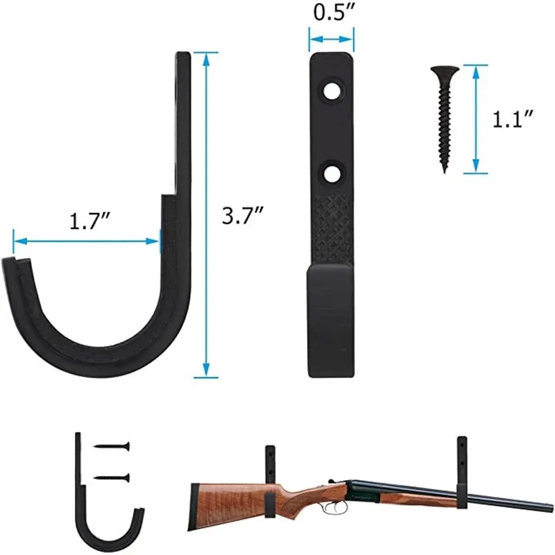 4 sztuk Gun Rack Shotgun haki karabin wieszaki łucznictwo łuk filc wyłożone do montażu na ścianie przechowywania kryty wiszące przechowywania