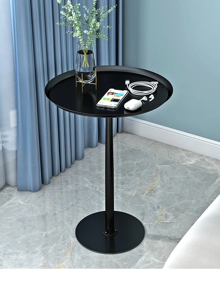 Small Sofa Side Iron Table Light Luxury Modern Minimalist Corner Table, Simple Round Mini Bedroom Bedside Table