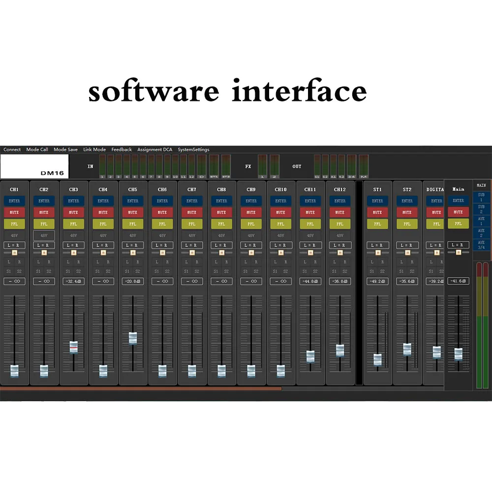 بولكيتسون DM16 18 قناة المهنية الرقمية خلط آلة صوت دي جي الصوت وحدة التحكم خلاط المهنية مرحلة الأداء